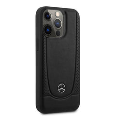IPHONE 13 PRO MAX - REAL LEATHER BLACK PERFORATED URBAN COLLECTION - MERCEDES-BENZ