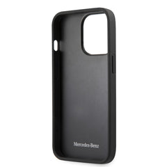 IPHONE 13 PRO MAX - LEATHER BLACK WITH PERFORATED AREA & EMBOSSED LINES - MERCEDES-BENZ