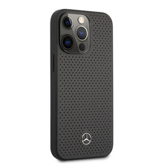 IPHONE 13 PRO MAX - LEATHER GREY PERFORATED DESIGN - MERCEDES-BENZ