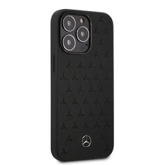 IPHONE 13 PRO MAX - LEATHER BLACK WITH STARS PATTERN - MERCEDES-BENZ
