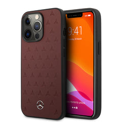 IPHONE 13 PRO MAX - LEATHER RED WITH STARS PATTERN - MERCEDES-BENZ
