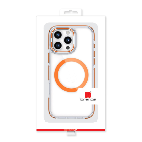 iPhone 16 Pro 6.3 inch MagSonic Camera Bracket Stand Magnetic Ring Circle Hybrid - Orange - Image 2
