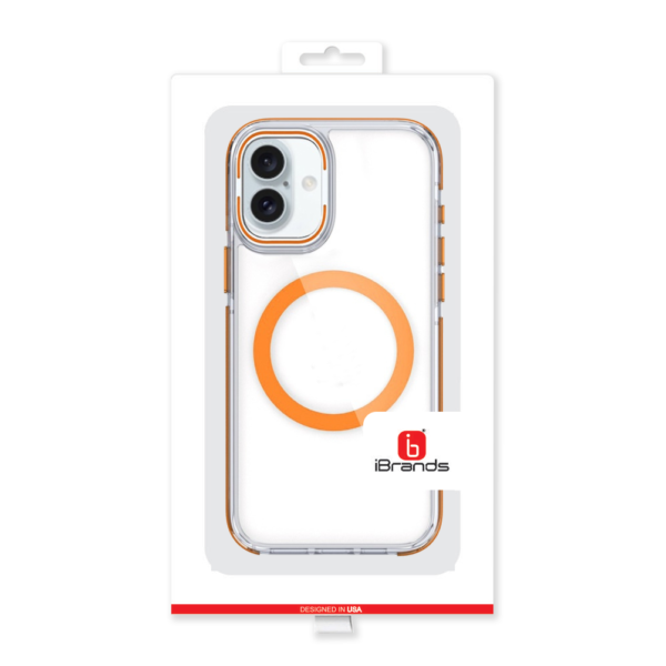 iPhone 16 Plus 6.7 inch MagSonic Camera Bracket Stand Magnetic Ring Circle Hybrid - Orange - Image 5
