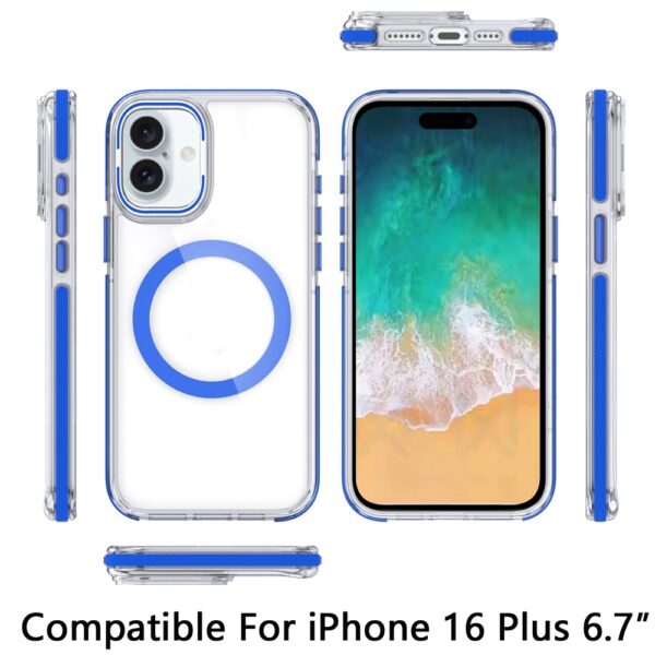 iPhone 16 Plus 6.7 inch MagSonic Camera Bracket Stand Magnetic Ring Circle Hybrid - Blue - Image 2