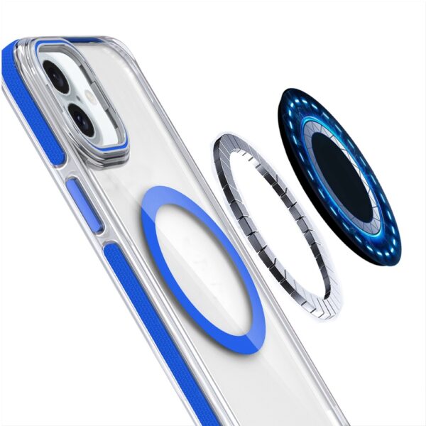 iPhone 16 Plus 6.7 inch MagSonic Camera Bracket Stand Magnetic Ring Circle Hybrid - Blue - Image 4
