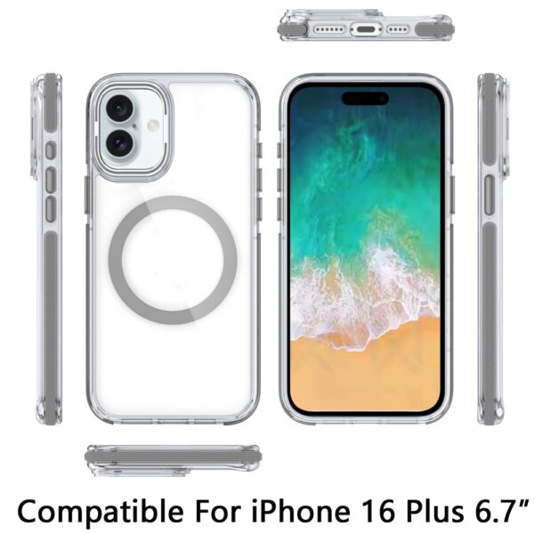 iPhone 16 6.1 inch MagSonic Camera Bracket Stand Magnetic Ring Circle Hybrid - Grey - Image 3