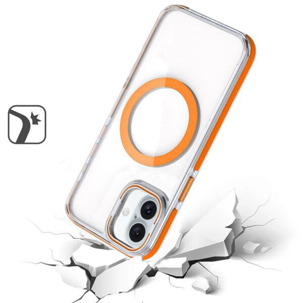 iPhone 16 Plus 6.7 inch MagSonic Camera Bracket Stand Magnetic Ring Circle Hybrid - Orange - Image 3