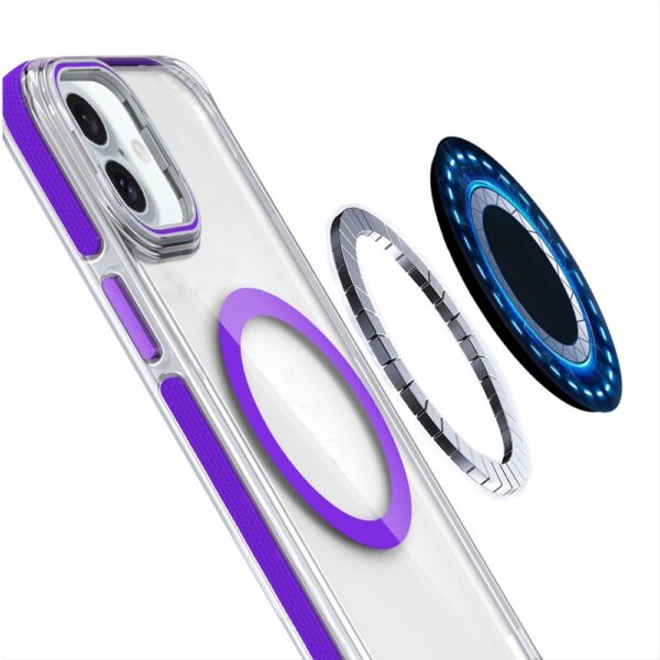 iPhone 16 Plus 6.7 inch MagSonic Camera Bracket Stand Magnetic Ring Circle Hybrid - Purple - Image 4