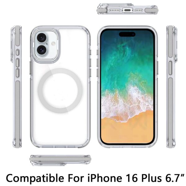 iPhone 16 6.1 inch MagSonic Camera Bracket Stand Magnetic Ring Circle Hybrid - White - Image 3