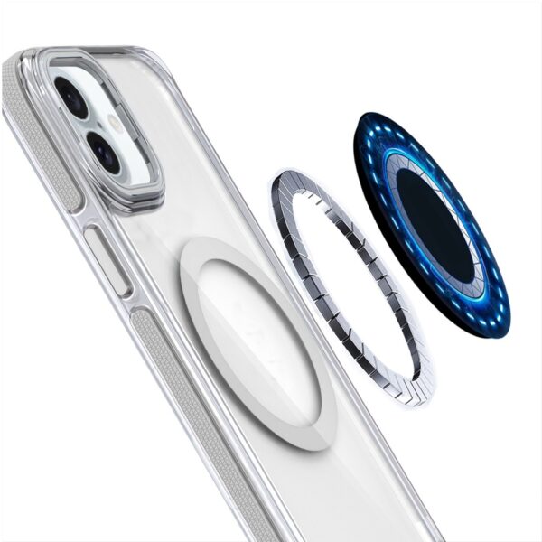 iPhone 16 6.1 inch MagSonic Camera Bracket Stand Magnetic Ring Circle Hybrid - White - Image 5