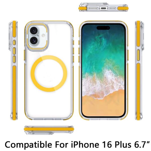iPhone 16 Plus 6.7 inch MagSonic Camera Bracket Stand Magnetic Ring Circle Hybrid - Yellow - Image 3