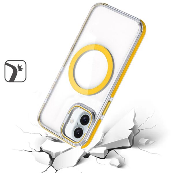 iPhone 16 Plus 6.7 inch MagSonic Camera Bracket Stand Magnetic Ring Circle Hybrid - Yellow - Image 4