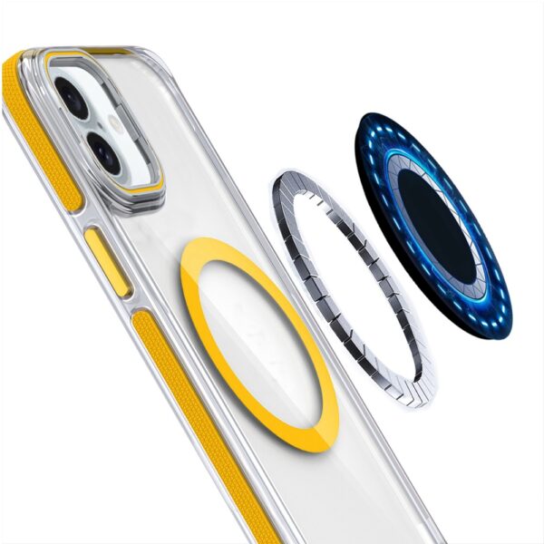 iPhone 16 Plus 6.7 inch MagSonic Camera Bracket Stand Magnetic Ring Circle Hybrid - Yellow - Image 5