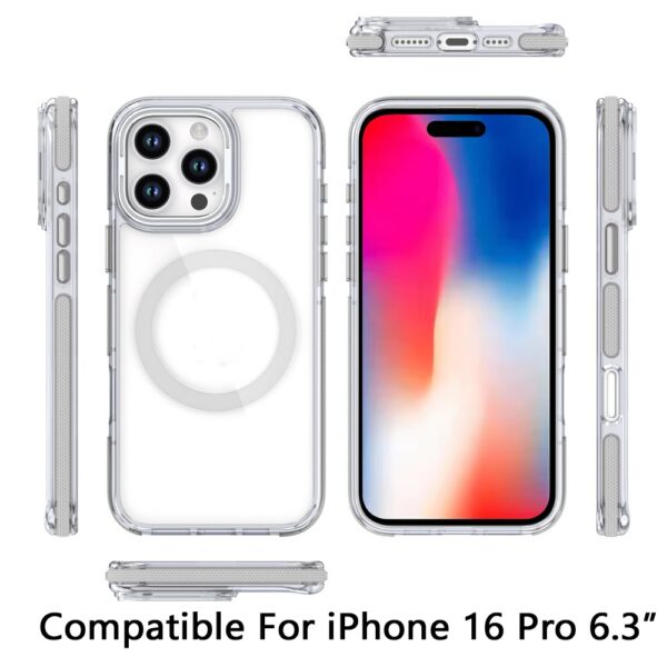 iPhone 16 Pro 6.3 inch MagSonic Camera Bracket Stand Magnetic Ring Circle Hybrid - White - Image 2