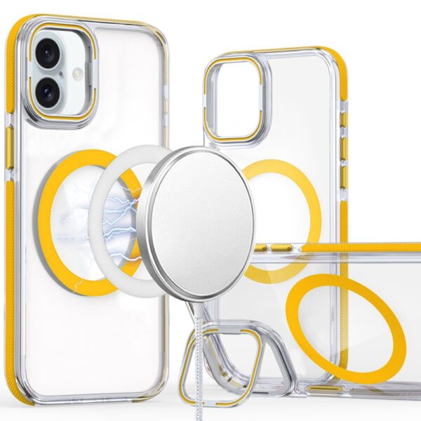 iPhone 16 Plus 6.7 inch MagSonic Camera Bracket Stand Magnetic Ring Circle Hybrid - Yellow