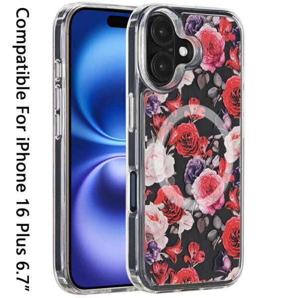 iPhone 16 6.1 inch Magnetic Space UV Design Case - Roses - Image 2