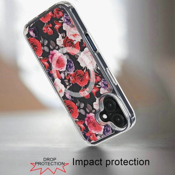 iPhone 16 6.1 inch Magnetic Space UV Design Case - Roses - Image 3